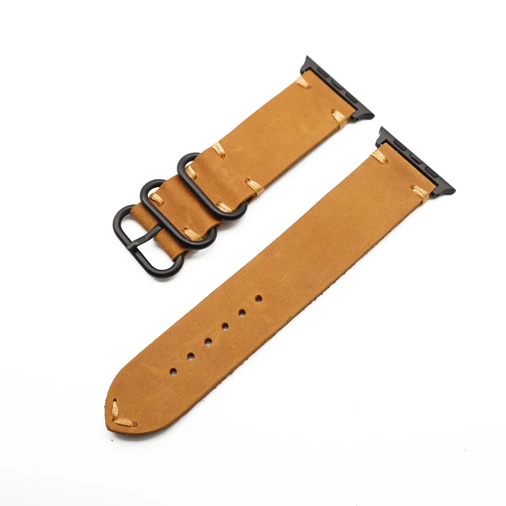 Hot Sell Leather Watchband for Apple Watch Band Series 5/3/2/1 Sport Bracelet 42 mm 44mm Zulu Strap For iwatch 4 Band