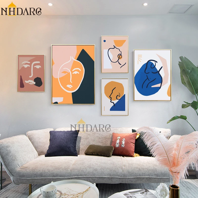 

NHDARC Canvas Printings Paintings Posters ARC00841 Matisse Light Luxury Abstract Vintage Wall Pictures Living Room Home Decor