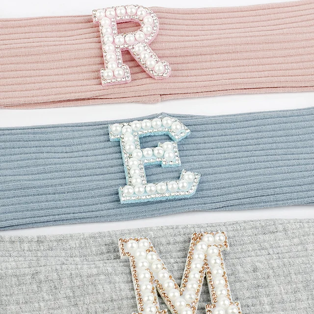 Geebro의 패션 진주 글자 늑골이 있는 머리띠: 아기와 어린이를 위한 편안하고 세련된 머리 장식