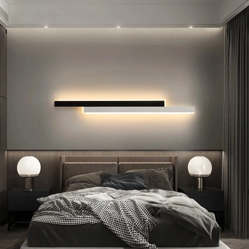 Moderna lâmpada de parede led longo pendurado luzes simples nordic sala estar sofá fundo da decoração para casa lum | Лампы и