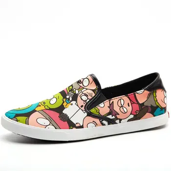 

Spring and Autumn Graffiti Korean Men Canvas Shoes Low Top Male Students Lazy Shoes Mens Loafers Slip-on Casual Sneakers D7-37