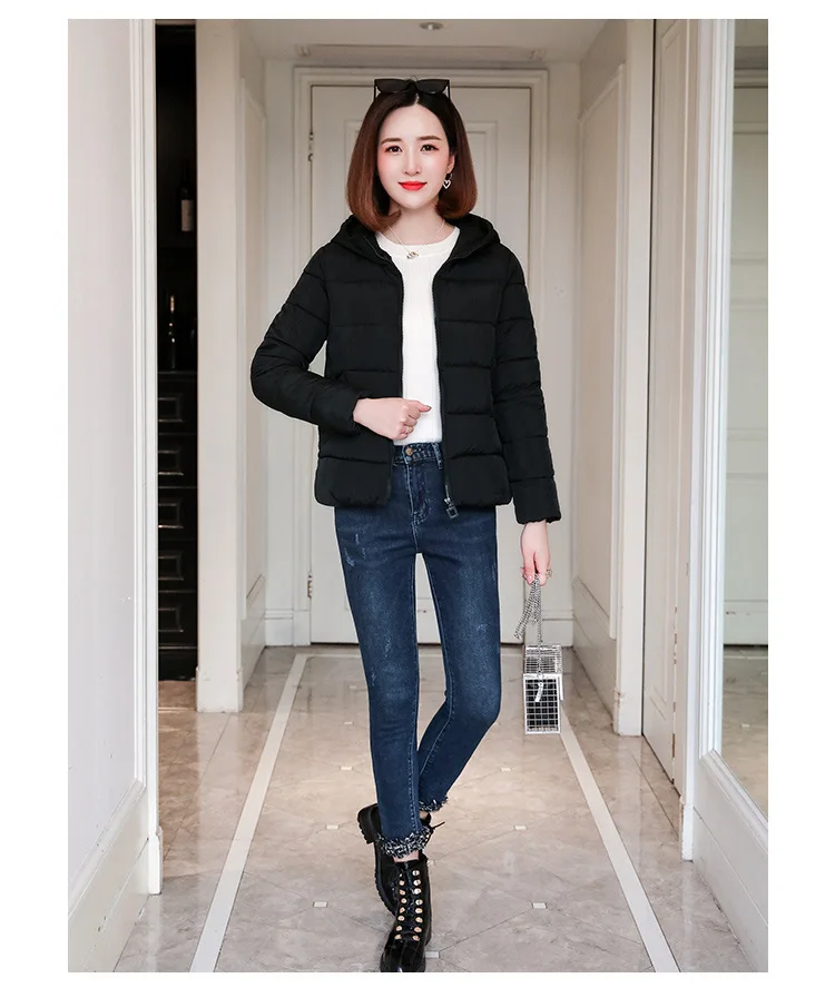 Winter New Products Short Cotton-padded Clothes Women's Korean-style Slim Fit Hooded down Jacket Cotton-padded Clothes Fat