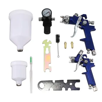 

Auto Spray Paint Air Gravity Feed Spray Gun Kit W/2 Car Primer With 0.8MM 1.4MM Nozzles Full Complete Car Parts Set Engine Care