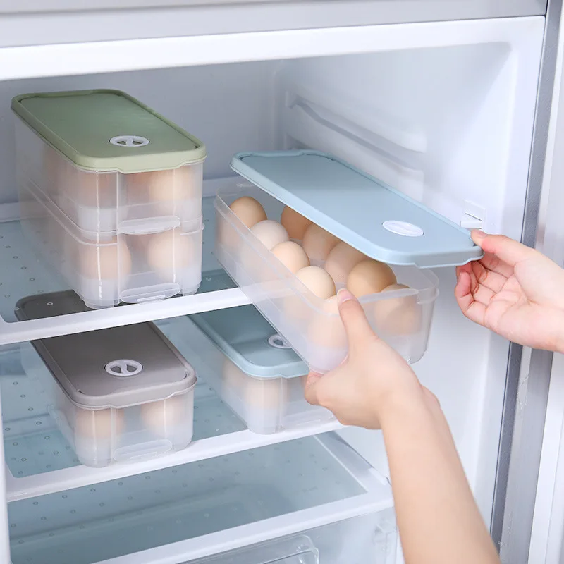 

Refrigerator Egg Storage Box Household Egg Box Kitchen Multilayer Seperated With Lid Transparent Dan Tuo He Egg Freshness Box