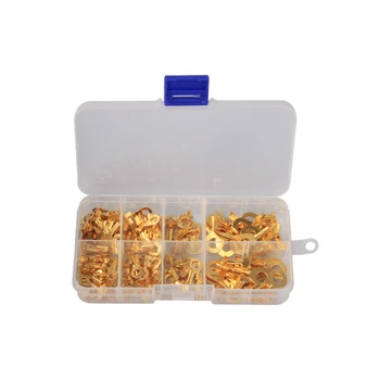 

150PCS Ring Lug Terminals Electrical Wire Connectors Non-insulated Crimp Terminal Assortment M3/M4/M5/M6 with Box