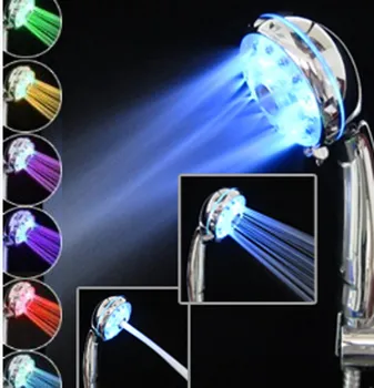 

Shower Head Temperature Control Three-Color Light-Color Discoloration Spray LED hand shower temperature control three colors