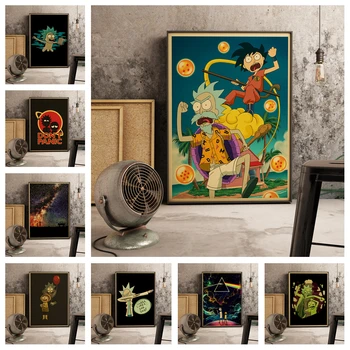 

Super popular anime Rick and Morty retro style home decoration painting poster canvas painting Art Decor wall art No Frame o873