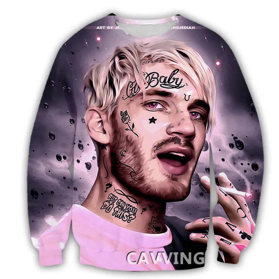 CAVVING 3D Printed LIL PEEP Crewneck Sweatshirts Harajuku Styles Tops Long Sleeve for Men/women | Мужская одежда