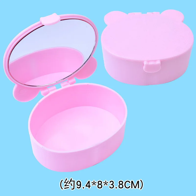 Pink Bear Box Милый Мультфильм косметичка коробка с наклейками для маленьких девочек ролевые игры Красота Мода подарок на день рождения ювелирные изделия Kawaii аксессуары - Цвет: Pink Bear Box