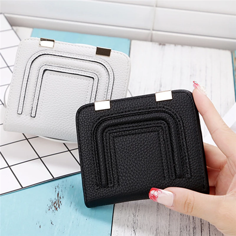 

Lady Coin Wallet Simple Multi-card Korean Version Small Wallet Slim Card Holder Women Hasp Solid ID Credit Business Billfold