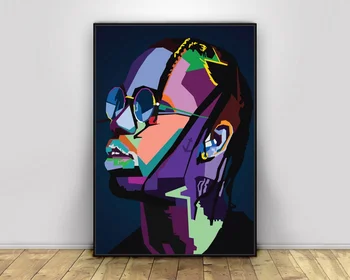 

Travis Scott Pop Art Hiphop Rapper Music Singer Poster Print Wall Art Canvas Painting Home Decor Canvas Print (No frame)#1