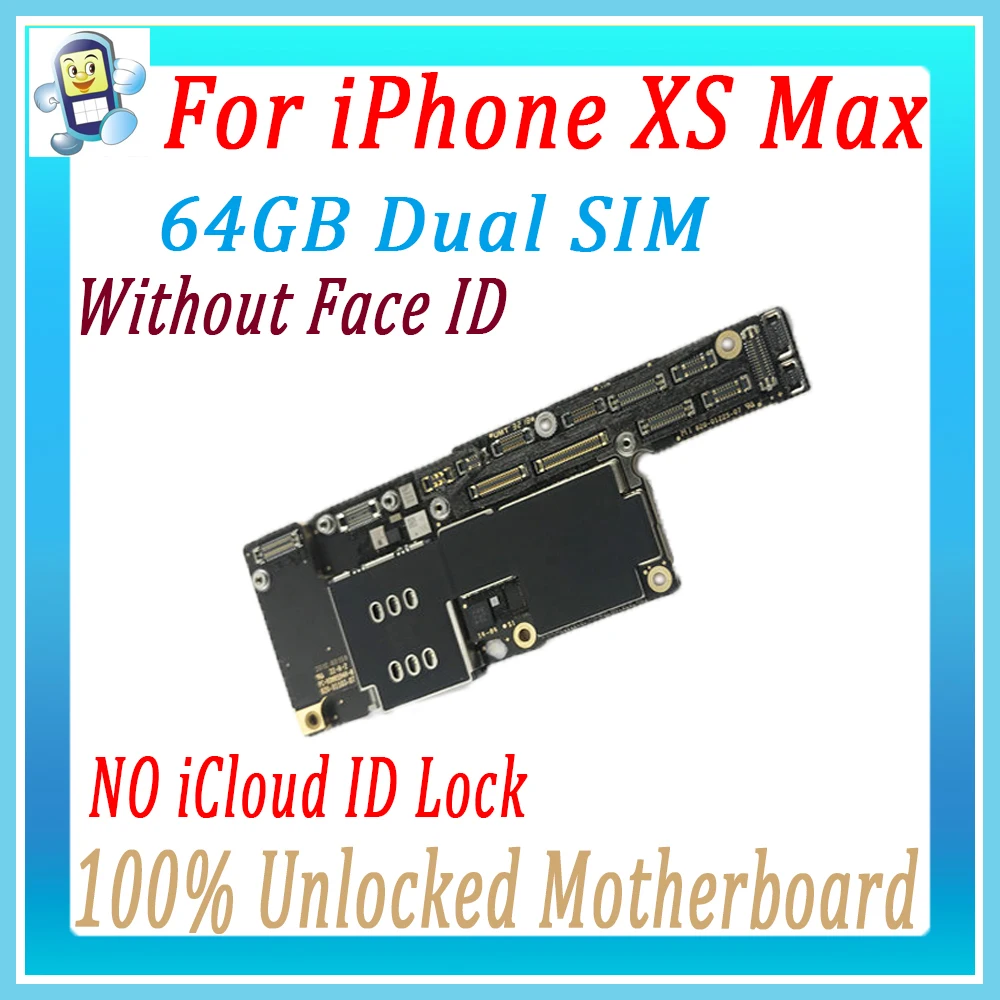 Разблокированная Логическая плата для iPhone XS Max материнская плата с лицом ID/без лица ID панель полностью протестированная оригинальная MB Бесплатный iCloud - Цвет: 64GB NO Face (Dual