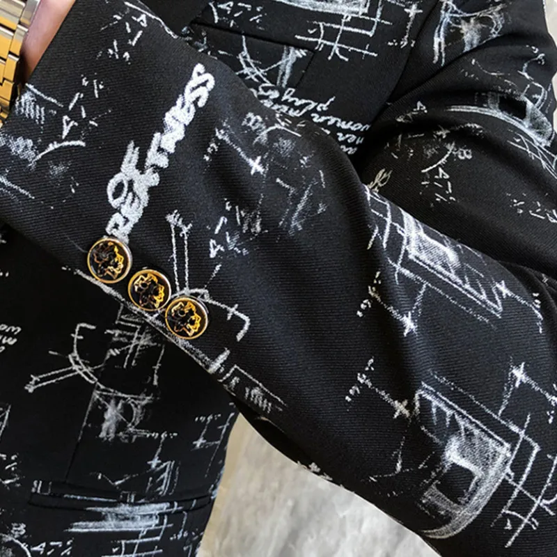 Brand clothing Fashion Men's Spring high quality Leisure business suit/Male printing Casual Blazers jacket Plus size S-3XL