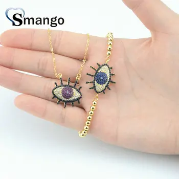 

Wholesale Copper Micro Pave 2colors CZ Eyes Shape Charm Bracelet In Gold Colors Top Quality Plating of 5 Pcs,B0066