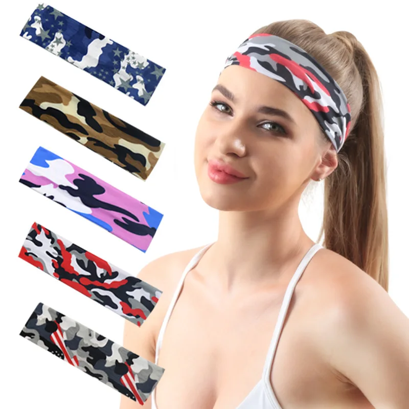 New Popular Camouflage Elastic Sports Headband Yoga Hip-hop Headband Men and Women Running Fitness Antiperspirant Headband портативная колонка borofone br21 sports camouflage