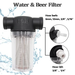 Home Brewing  Irrigation Hose Filter 150 micron 100 mesh Water&Beer Filtering,with 1/4inch,3/8inch,6mm,12mm Hose Barb & Hose QD