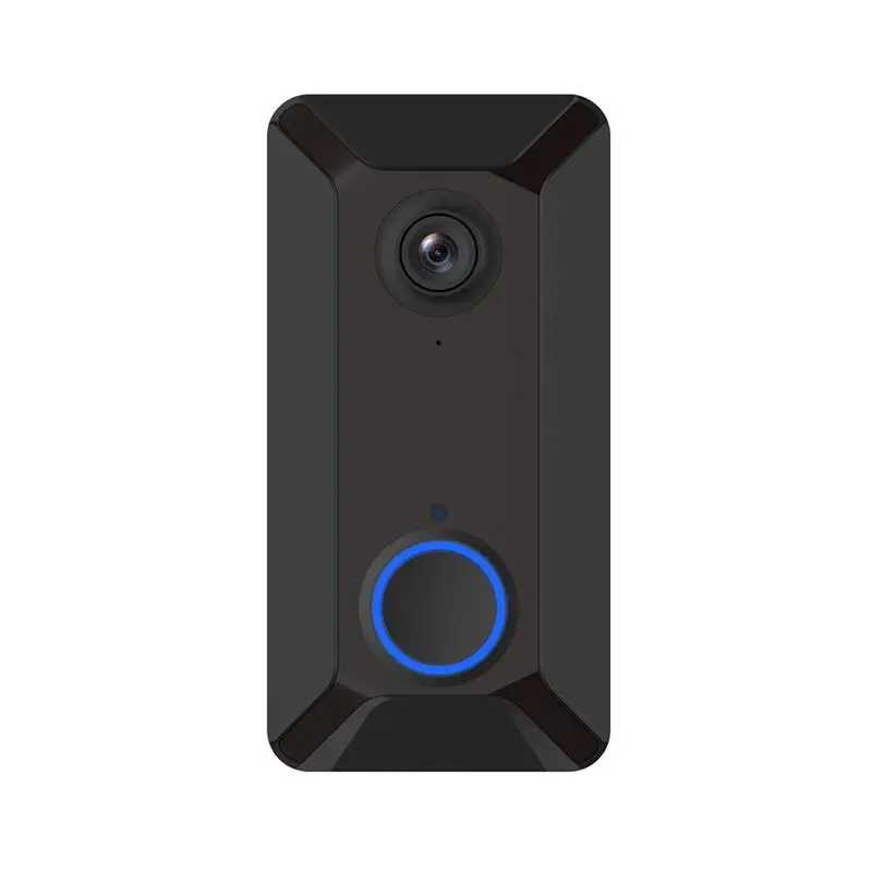 Умный дверной звонок Wi-Fi камера видео беспроводной дистанционный дверной звонок CCTV Chime телефон V6 телефон дверь камера ИК-сигнализация беспроводная безопасность - Цвет: Черный