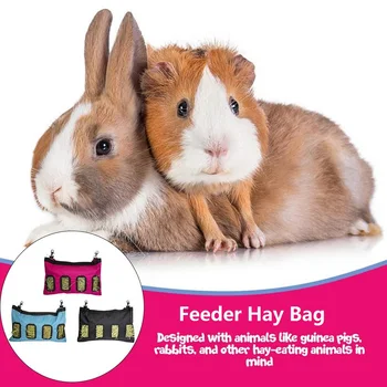 

Hay Bag Hanging Feeder Sack Holder Feeding Supply For Rabbit Guinea Pig Chinchilla Small Animals Pet Cage Pet supplies