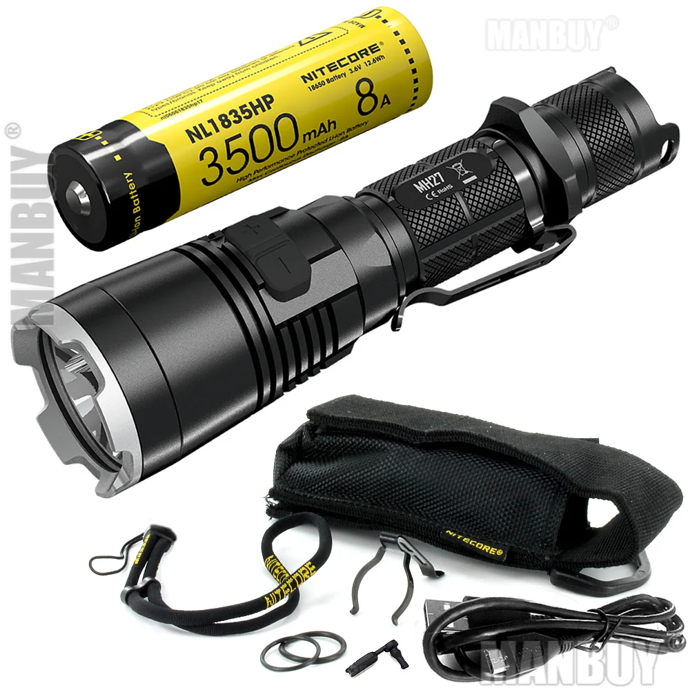 2022 NITECORE MH27+ 18650 Battery USB Rechargeable Flashlight CREE XP-L HI V3 1000LM RGB LED High Bright EDC Torch Free Shipping | Освещение