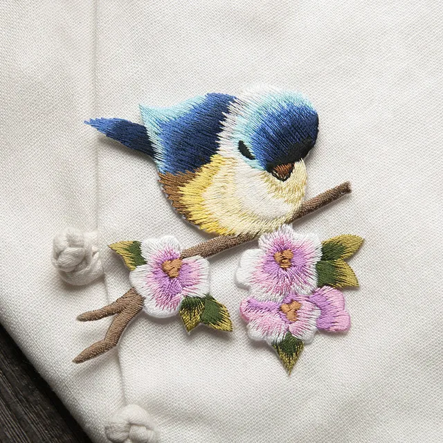Bird Iron on Patches for Clothing Animal of The Breach Embroidery Applique DIY Hat Coat Dress Bird Iron on Patches for Clothing Animal of The Breach Embroidery Applique DIY Hat Coat Dress Pants Accessories Cloth Sticker