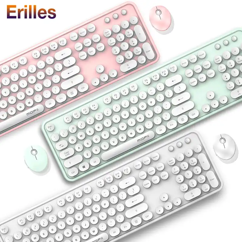 2 4g Wireless Keyboard And Mouse Set Cute Pink Multifunctional Keyboard Mouse For Lenovo Asus Dell Mice 1600dpi Gamer Keyboard Keyboard Mouse Combos Aliexpress