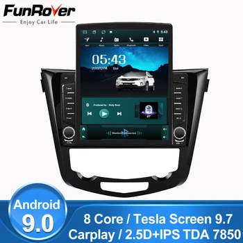 

Funrover 9.7" Tesla screen Android 9.0 Car Radio dvd Multimedia Player For Nissan X-Trail Qashqai j11Radio 2014 -2019 2din nodvd