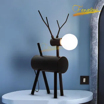 

Modern Iron Table Lamp Lighting Modern LED Creative Fawn Table for Lights Bedside Bedroom Hotel Dining Room Living Table Lamps