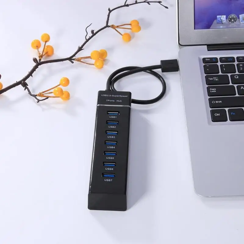 Адаптер type-C для USB хаб-конвертер 7 в 1 высокоскоростной 7 портов USB 3,1 расширительный разветвитель концентраторы для MacBook портативных ПК