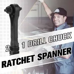 2 In 1 Drill Chuck Ratchet Two-headed Spanner Key Drill Chuck Key Ratchet Wrench Handy Tool Accessories Suitable for Most Chucks