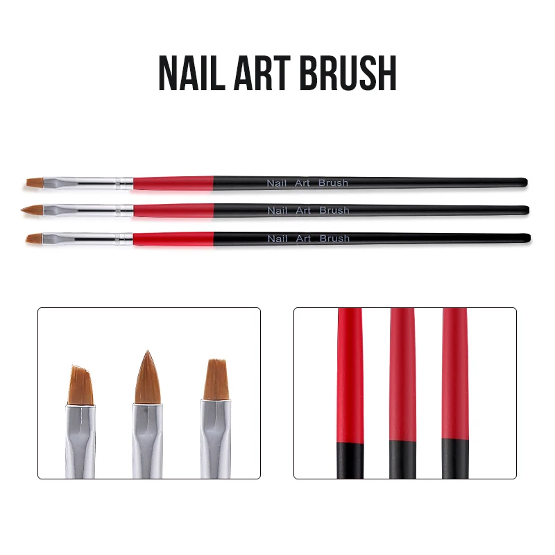 

Modelones 3Pcs/Set DIY Nail Design Salon Drawing Brush For Gel Polish Professional Manicure Nail Pen Brush Tools Dotting Pen Kit