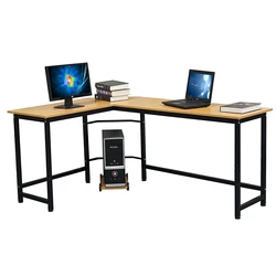 Bureau d'ordinateur en forme de L, deux couleurs, Table d'ordinateur, bureau d'angle rotatif, bureau d'étude moderne, poste de travail 