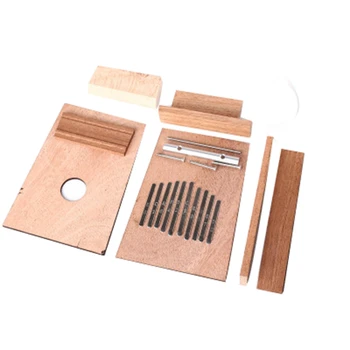 

HOT-10 Key Kalimba Diy Kit Bass Wood Thumb Piano for Handwork Painting Parents-Child Campaign Full Set