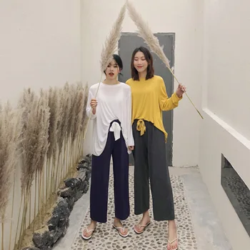 

Two-piece set Tracksuit Modal Comfortable pajamas Pant Long Sleeves Simple Ms Leisure Pajamas NW48