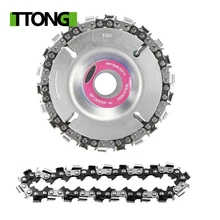 

4 inch Wood Carving Disc Cut Chain 22 Tooth Grinder Disc Fine Chainsaw Set w/ 2 Chains for 100/115 Angle Grinder Wooking Tools