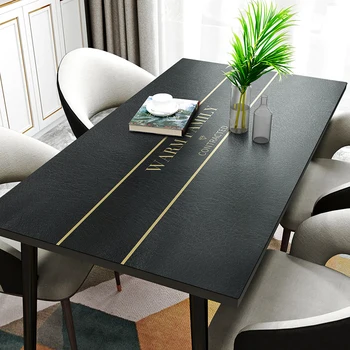 

Nordic Leather Tablecloth Waterproof Oil-proof Coffee Table Mat Table Cover Solid Color Placemat Kitchen Home Decor Rectangular