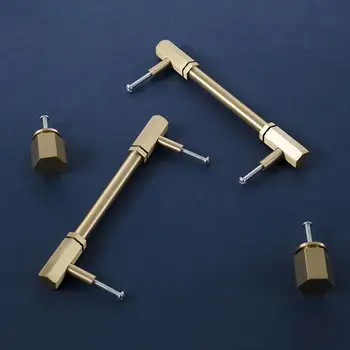 

Nordic brass double hole long handle original design industrial wind furniture wardrobe door drawer kitchen handle small handle