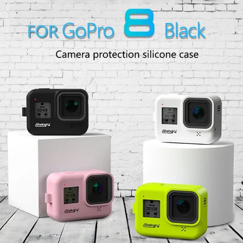 Силиконовый чехол для GoPro Hero 8, черный, GoPro, 8, силиконовый чехол GoPro, 8 аксессуаров, защитный чехол против падения, силиконовый чехол