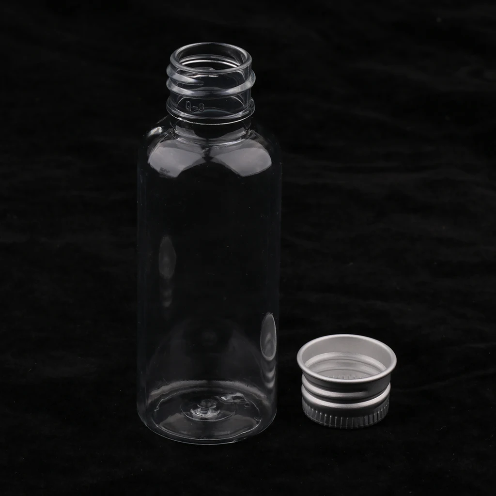 10pcs Clear Liquid Sampling Vials PET Plastic Bottle W/ Screwcap 50ml