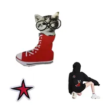 Железные нашивки для одежды, аксессуары для обуви, вышивка кота, байкерские нашивки на заказ, аппликация для одежды, stcikers parches ropa