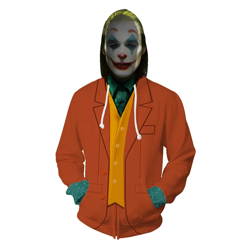 Pennywise Hoodie Sweatshirt Movie Joker Cosplay Costume Batman Clown Hoodie Jacket Coats Men Women Top - Цвет: 2