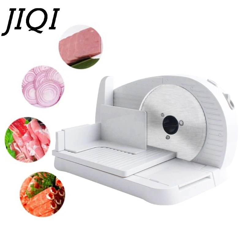 Promoción JIQI-Picadora eléctrica automática para carne, rollos de cordero y patatas, cuchillo, cortador de pan y alimentos, 100W, UE jaOXQZWm