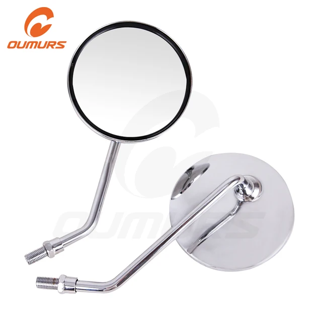 US $9.95 OUMURS Motorcycle Rearview Mirror Scooter BackSide Mirrors Chrome 10mm Electric Car Reflective Univ