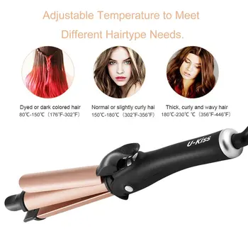 

2 in 1 Hair Straightener & Curler Heating PTC & Ceramic Coating Auto Shut Off Salon Styling Beauty Tool Waver Maker U-kiss HOT