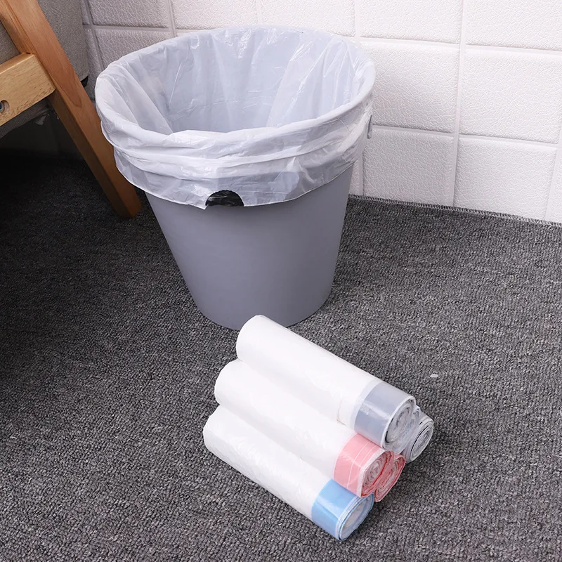 

Jiekelin Garbage Bag Household Thickened Portable Automatic Closing Drawstring Wholesale Kitchen Garbage Plastic Bag Wholesale