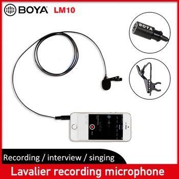 

BOYA BY-LM10 Lavalier Microphone Omnidirectional clip-on mini mic Video Recorder for iPhones mobile Smartphone Canon Nikon DSLR