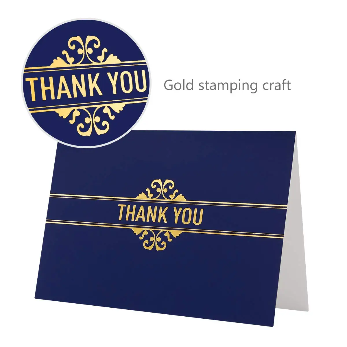 Благодарственные открытки-благодарственные заметки, темно-синий и золотой фольги акварельные благодарственные открытки-пустые открытки для заметок