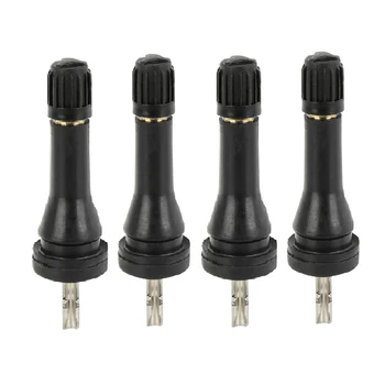 

4pcs TPMS Tire Valve Stems Short Black Rubber Tyre Tubeless Snap-in Vavle Wheels ATV Tires Parts