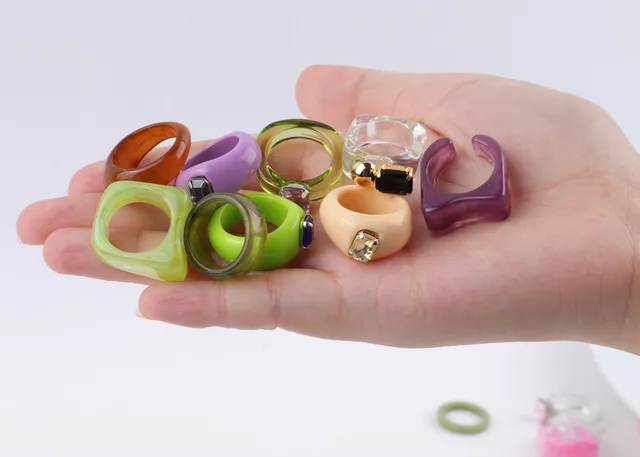 Laser Colour Resin Rings 49