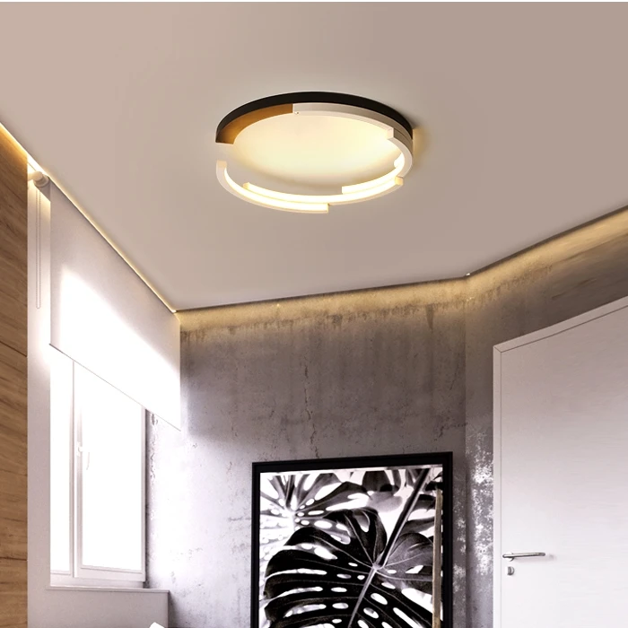 27W 34W 40W LED Ceiling Lamp For Living Room Kitchen Bedroom Home Deco Round White Plus Black Surface Mount Flush Panel Light