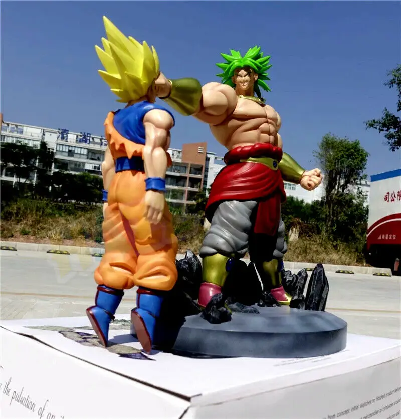 Dragon Ball Z Super Saiyan Broli VS Goku окрашенная ПВХ Фигурка Статуя Модель Коллекция Аниме Фигурки игрушки куклы 38 см подарки